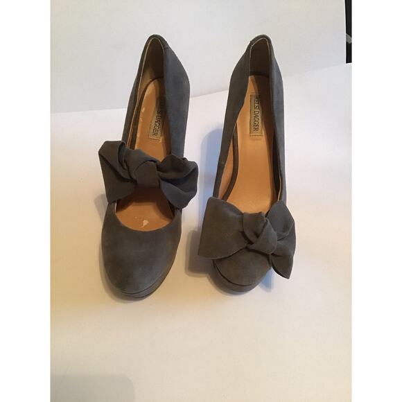 KELSI DAGGER GREY SUEDE PLATFORM BOW 8M - Picture 8 of 12